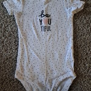 Carter's White and Black BeYOUtiful Bodysuit